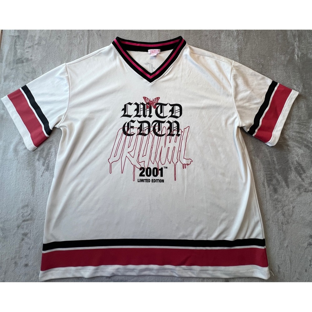 Love Theory Essentials Jersey Womens Large White Lmtd Edtn 2001 V-Neck